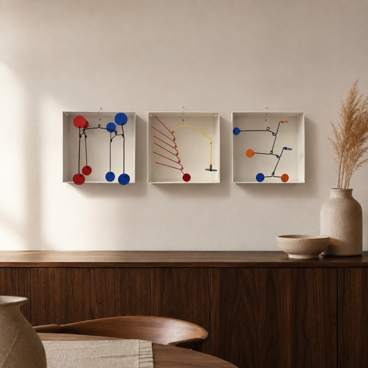 COMPOSICIONES EN MOVIMIENTO - Combina dos, tres o cuatro móviles de pared y crea una composición única para tu espacio. Obtén hasta un 20% de descuento y asesoría para disponer las obras en tu muro.
