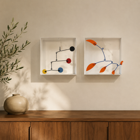 COMPOSICIONES EN MOVIMIENTO - Combina dos, tres o cuatro móviles de pared y crea una composición única para tu espacio. Obtén hasta un 20% de descuento y asesoría para disponer las obras en tu muro.