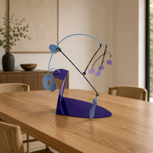 ESPADA DE DAMOCLES — Escultura Cinética de Superficie | 60×40cm Morado